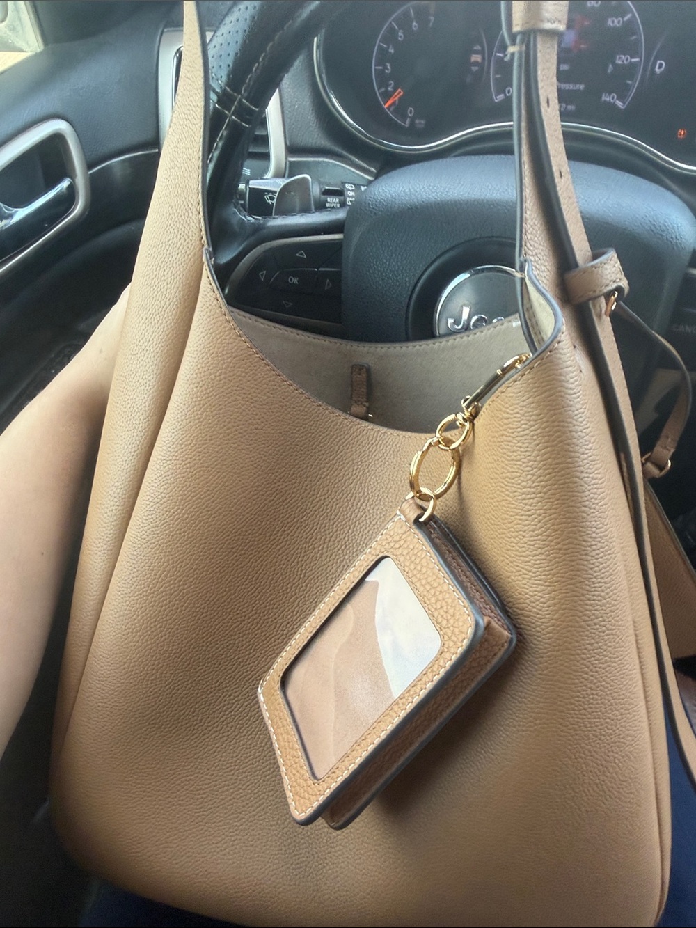 Tory Burch Beige Pebbled Leather Shoulder Bag - Picture 6 of 7
